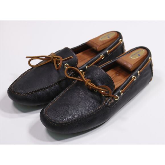 Brooks Brothers Black Brown Driving Moccasins Slip On Loafers Mens 9 D main image 5